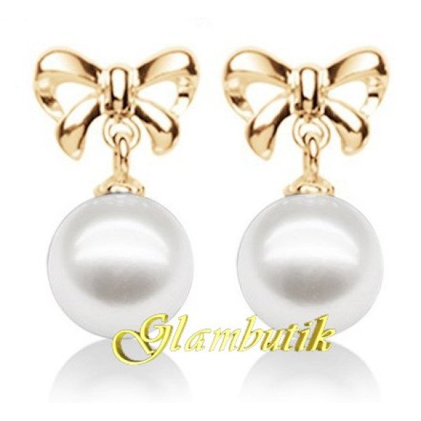 Серьги CHANEL Жемчужинки с бантиком