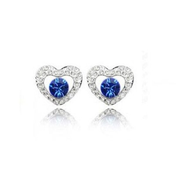 Ювелирные серьги Swarovski Сердечный дуэт