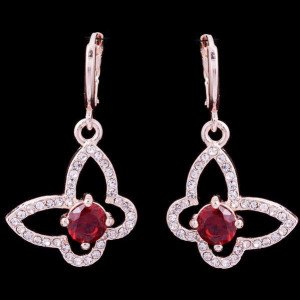 Серьги Butterflies with garnet