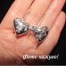Серьги посеребренные Сердце ажурное – 2188