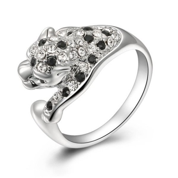Кольцо в стиле  Swarovski  Леопард