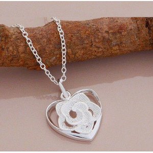 Подвеска на цепи Tiffany Роза на сердце