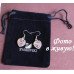 Ювелирные серьги Сердце океана сиреневые