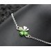 Комплект SWAROVSKI Клевер салатовый  в платине