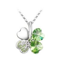 Салатовый кулон Клевер SWAROVSKI
