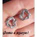 Ювелирные серьги Сердечный бурлеск в белом