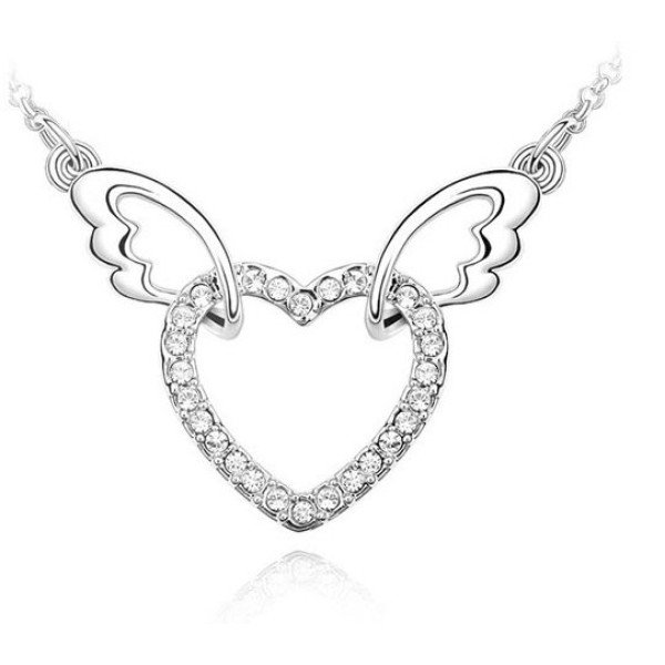 Подвеска SWAROVSKI Сердце на крыльях кристалл