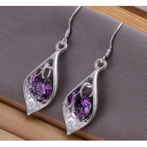 Серьги Tiffany Сиреневые кристаллы 