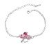 Комплект SWAROVSKI Клевер в платине нежно-розовый 