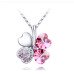 Комплект SWAROVSKI Клевер в платине нежно-розовый 