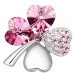 Комплект SWAROVSKI Клевер в платине нежно-розовый 