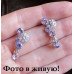 Ювелирные серьги Swarovski Итема фиолет 