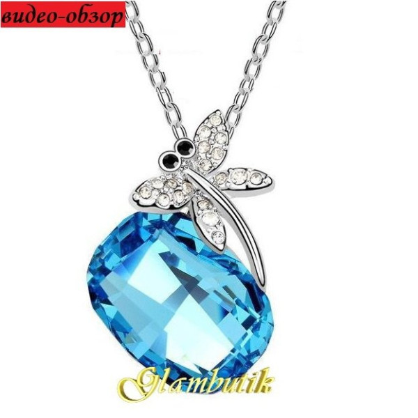 Подвеска SWAROVSKI Стрекоза на кристалле