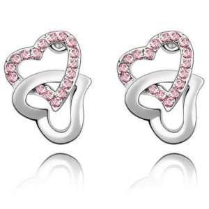 Серьги SWAROVSKI Соединенные сердца roz