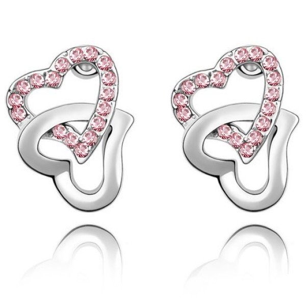 Серьги SWAROVSKI Соединенные сердца roz