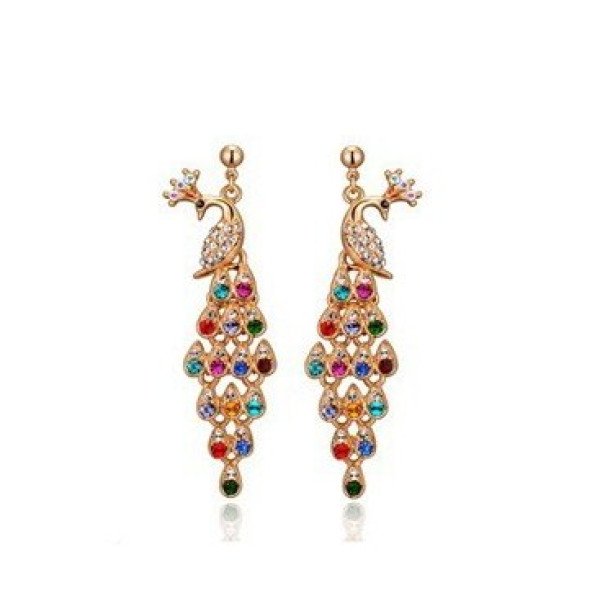 Ювелирные серьги Swarovski  Павлин