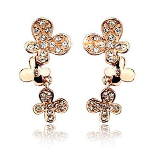 Cерьги Swarovski Бабочки Кристалл
