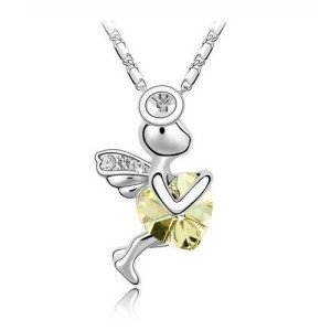 Подвеска SWAROVSKI Ангел с желтым кристаллом