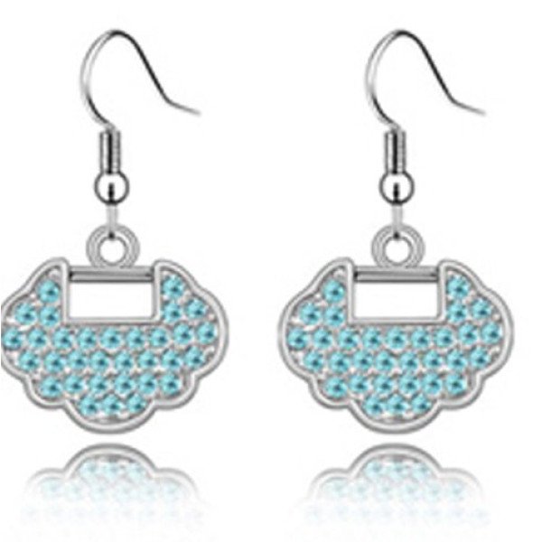 Серьги SWAROVSKI Глам открывашка голубые