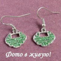Серьги SWAROVSKI Глам открывашка салатовые