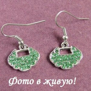 Серьги SWAROVSKI Глам открывашка салатовые