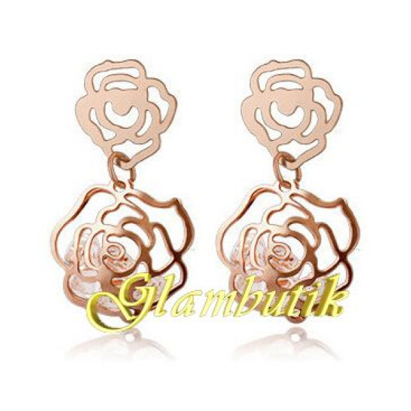 Сережки Розочка CHANEL із кристалами – 8794