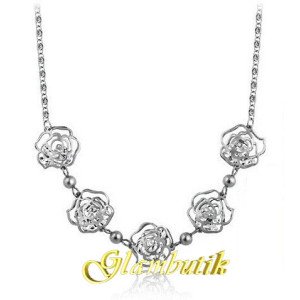 Золотая подвеска Chanel Розы с кристаллами белые