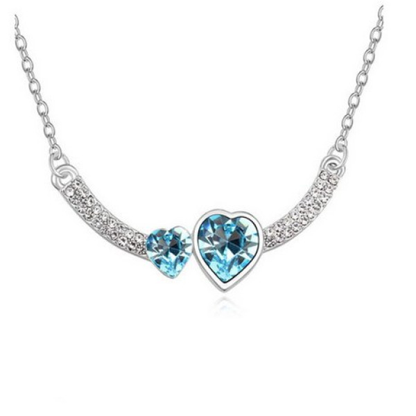 Подвеска SWAROVSKI Сердца влюбленных небесный