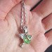 Подвеска SWAROVSKI Ангел с салатовым кристаллом