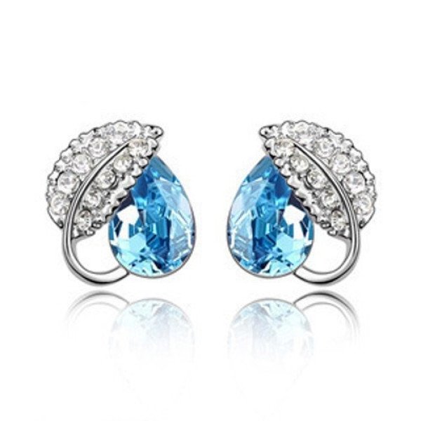 Ювелирные серьги Swarovski Кристаллы с листьями