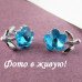 Ювелирные серьги Swarovski Цветочек голубой