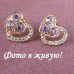 Ювелирные серьги золотые Сердца Swarovski