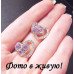 Ювелирные серьги золотые Сердца Swarovski