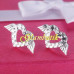Серьги Сердце на крыльях Tiffany-style