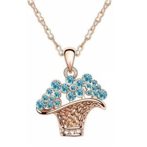 Подвеска SWAROVSKI Корзиночка с голубым
