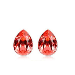 Ювелирные серьги Swarovski Капля любви красная