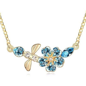 Подвеска SWAROVSKI Bee and flower голубая