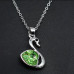 Подвеска SWAROVSKI Лебедь сердце салатовое 