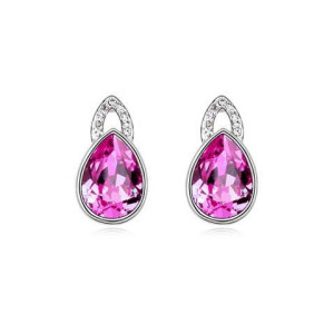 Ювелирные серьги Swarovski Деби малиновые