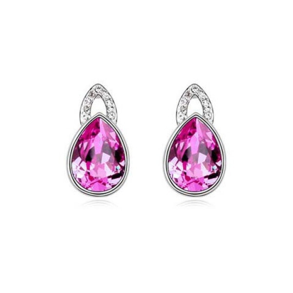 Ювелирные серьги Swarovski Деби малиновые