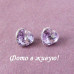 Ювелирные серьги Swarovski Глам сердце сиреневые