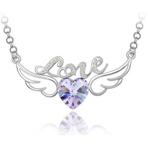 Подвеска SWAROVSKI Сердце Love сиреневое