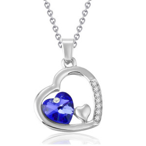 Подвеска SWAROVSKI Сердце в романтике синее