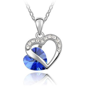Подвеска SWAROVSKI Сердце в всплеске синее