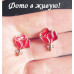 Золотые серьги Chanel Красный цветок