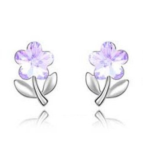 Ювелирные серьги Swarovski Цветочек