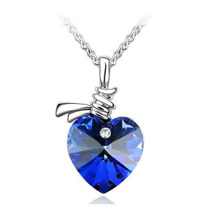 Подвеска SWAROVSKI Сердце с узелком sapfir