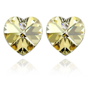 Ювелирные серьги Swarovski Глам сердце желтое