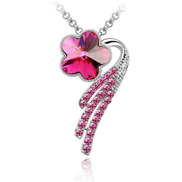 Подвеска SWAROVSKI Созвездие цветка малиновое