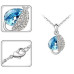 Подвеска SWAROVSKI Кристалл голубой с листиком